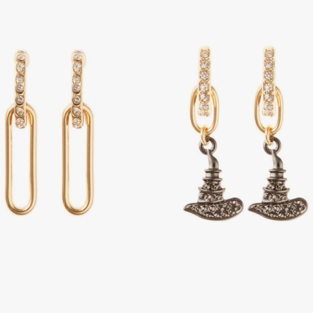 8 other reasons Oblong mini hoop with Elphaba charms